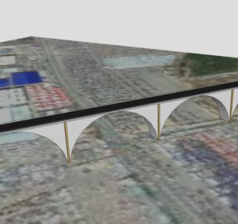 拱底公路桥梁SU模型下载_sketchup草图大师SKP模型