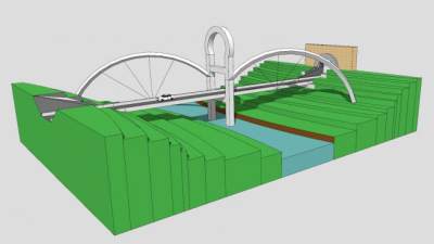 梯田隧道架桥SU模型下载_sketchup草图大师SKP模型