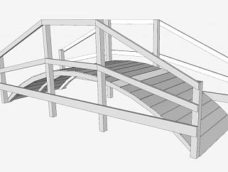 小型木架拱桥SU模型下载_sketchup草图大师SKP模型