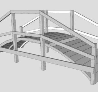 小型木架拱桥SU模型下载_sketchup草图大师SKP模型