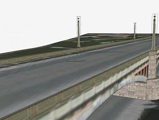 城市跨桥马内斯桥SU模型下载_sketchup草图大师SKP模型
