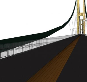 美国麦基诺海峡大桥SU模型下载_sketchup草图大师SKP模型