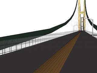 美国麦基诺海峡大桥SU模型下载_sketchup草图大师SKP模型