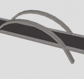 简单弓形桁架桥梁SU模型下载_sketchup草图大师SKP模型