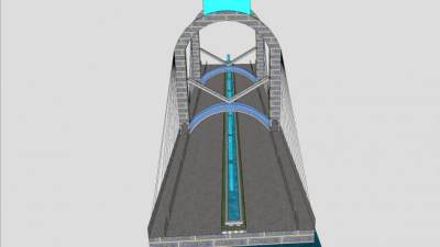 现代斜拉公路桥梁SU模型下载_sketchup草图大师SKP模型