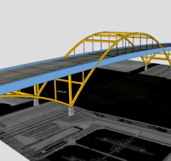 交通道路桁架桥SU模型下载_sketchup草图大师SKP模型