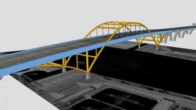 交通道路桁架桥SU模型下载_sketchup草图大师SKP模型