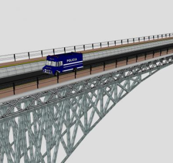 钢架公路桁桥SU模型下载_sketchup草图大师SKP模型