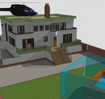 德雷夫别墅建筑SU模型下载_sketchup草图大师SKP模型