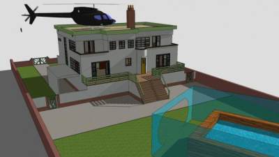 德雷夫别墅建筑SU模型下载_sketchup草图大师SKP模型