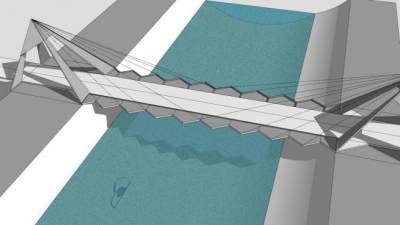 现代悬索桥SU模型下载_sketchup草图大师SKP模型