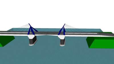 海上公路斜拉桥SU模型下载_sketchup草图大师SKP模型