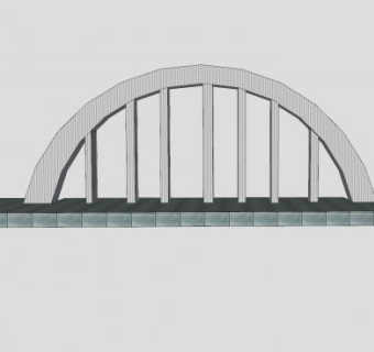 现代正街大桥SU模型下载_sketchup草图大师SKP模型