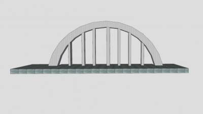 现代正街大桥SU模型下载_sketchup草图大师SKP模型