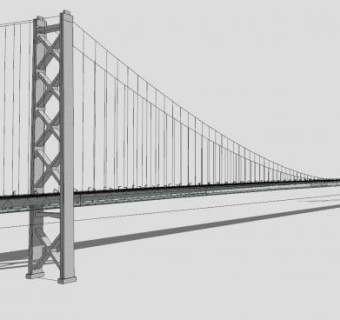 明石海峡大桥SU模型下载_sketchup草图大师SKP模型