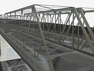 金属桁架桥梁SU模型下载_sketchup草图大师SKP模型