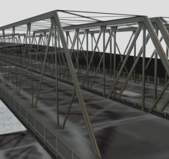 金属桁架桥梁SU模型下载_sketchup草图大师SKP模型