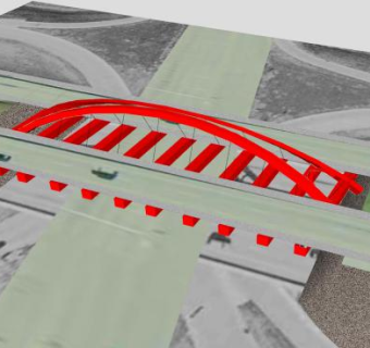 双肋斜拉拱桥SU模型下载_sketchup草图大师SKP模型