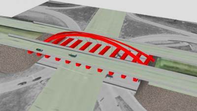 双肋斜拉拱桥SU模型下载_sketchup草图大师SKP模型