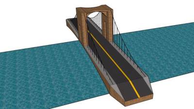 建议悬索桥SU模型下载_sketchup草图大师SKP模型