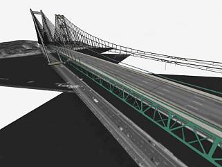 塔科马大桥和德莱韦尔大桥SU模型下载_sketchup草图大师SKP模型
