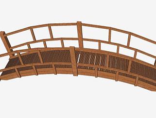 日式木拱桥SU模型下载_sketchup草图大师SKP模型