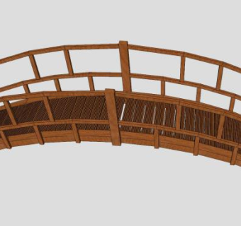 日式木拱桥SU模型下载_sketchup草图大师SKP模型