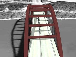 美国跨河桥梁SU模型下载_sketchup草图大师SKP模型