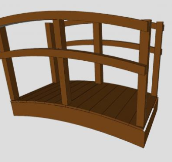 小型拱形木足桥SU模型下载_sketchup草图大师SKP模型