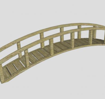 庭院木拱桥SU模型下载_sketchup草图大师SKP模型