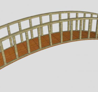 公园池塘木桥SU模型下载_sketchup草图大师SKP模型