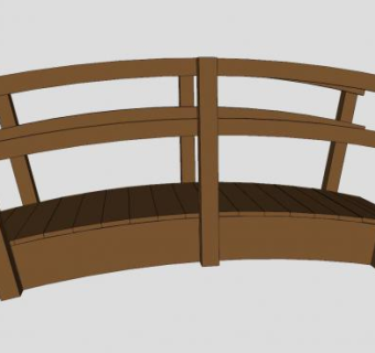 庭院实木拱桥SU模型下载_sketchup草图大师SKP模型