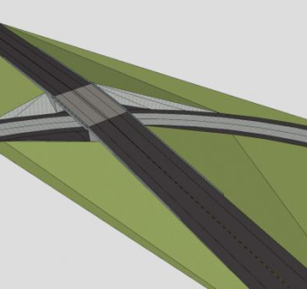 斜坡立交桥SU模型下载_sketchup草图大师SKP模型