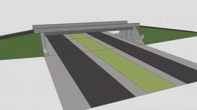 公路跨线桥SU模型下载_sketchup草图大师SKP模型