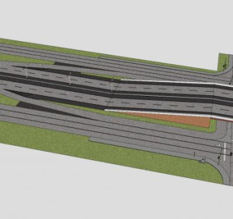 城市道路高速公路立交桥SU模型下载_sketchup草图大师SKP模型