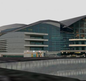 香港会议展览中心建筑SU模型下载_sketchup草图大师SKP模型