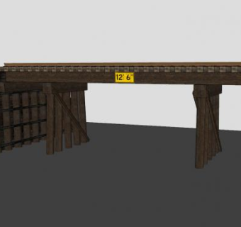 木制铁路立交桥SU模型下载_sketchup草图大师SKP模型