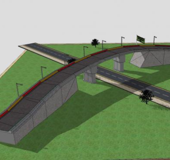 桥梁立交桥SU模型下载_sketchup草图大师SKP模型