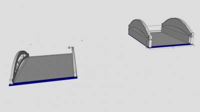 拱护栏桥梁SU模型下载_sketchup草图大师SKP模型