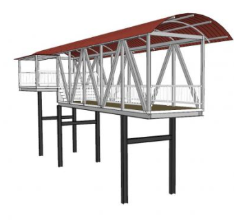 高架雨棚廊道天桥SU模型下载_sketchup草图大师SKP模型