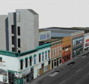 商业街住宅建筑SU模型下载_sketchup草图大师SKP模型