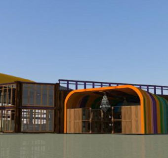 彩色超市建筑SU模型下载_sketchup草图大师SKP模型