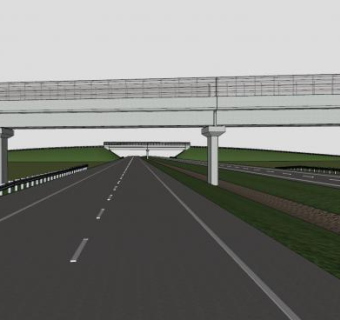 架空道路地形设计SU模型下载_sketchup草图大师SKP模型
