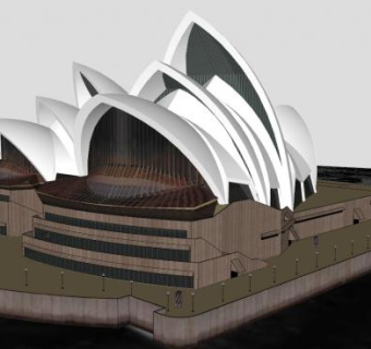 悉尼歌剧院商业街SU模型下载_sketchup草图大师SKP模型