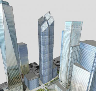 新世贸中心商业大厦SU模型下载_sketchup草图大师SKP模型