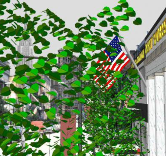 纽约街头商业街SU模型下载_sketchup草图大师SKP模型