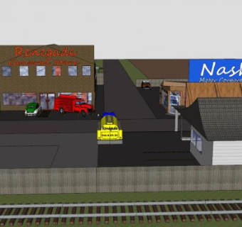 小镇户外商业街SU模型下载_sketchup草图大师SKP模型