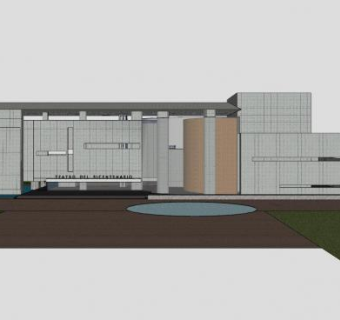 户外老式剧院SU模型下载_sketchup草图大师SKP模型