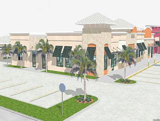 佛罗里达购物中心商业建筑SU模型下载_sketchup草图大师SKP模型