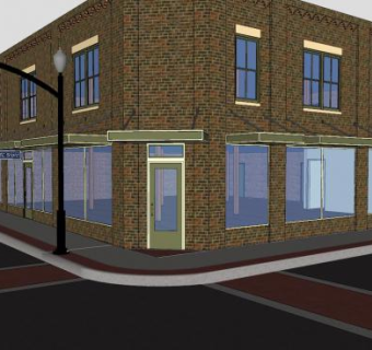 东摩福德街商业街SU模型下载_sketchup草图大师SKP模型